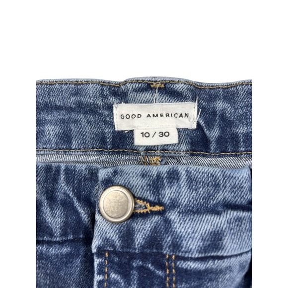 Good American Denim - Good American Women's Blue Denim Jeans Size 10/30 High Waist Medium Wash Stretch